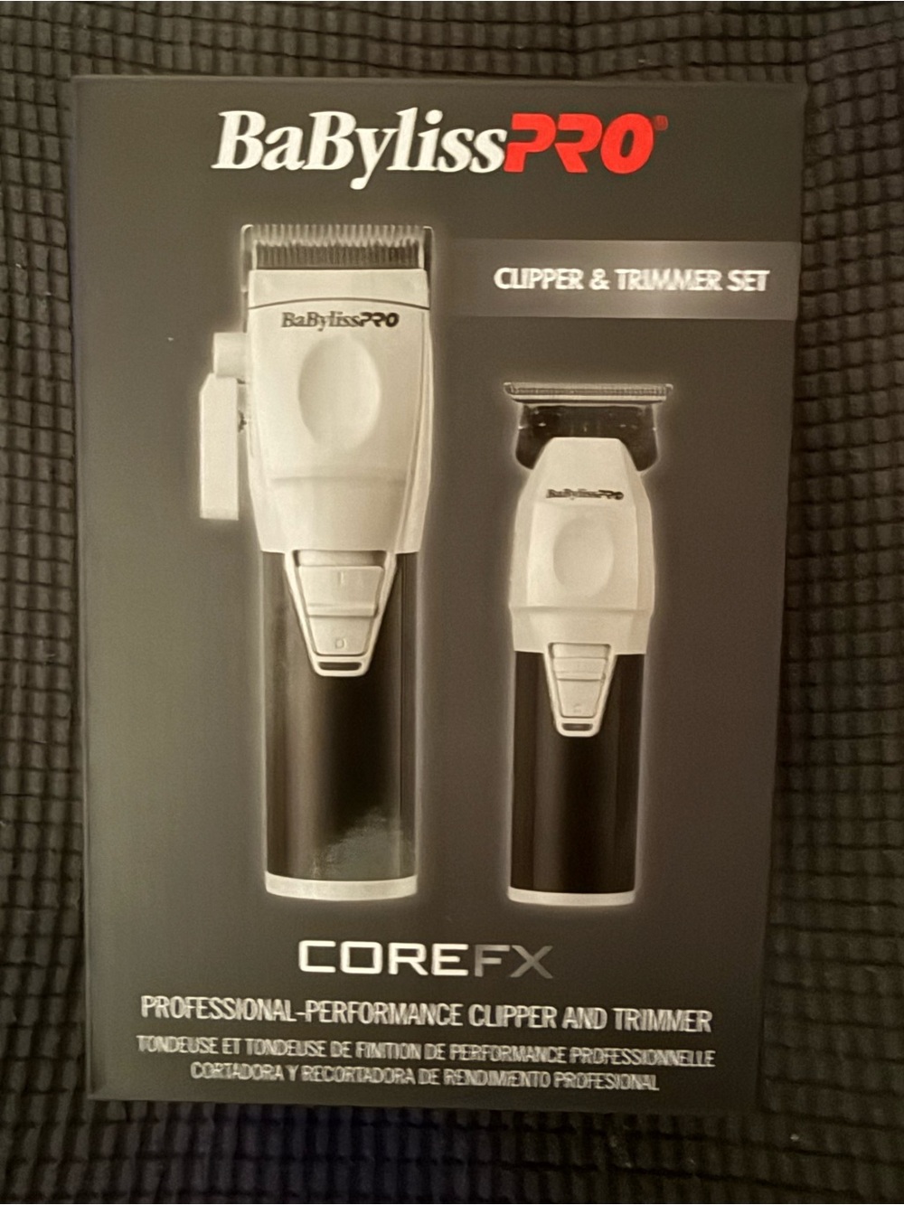 BaBylissPRO CoreFX Clipper & Trimmer Set — Black and White - NEW